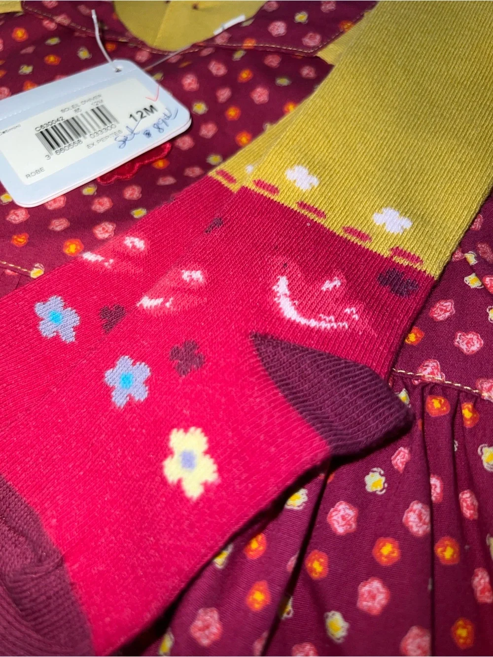 French Vintage Kids Catimini Dress with Matching Tights